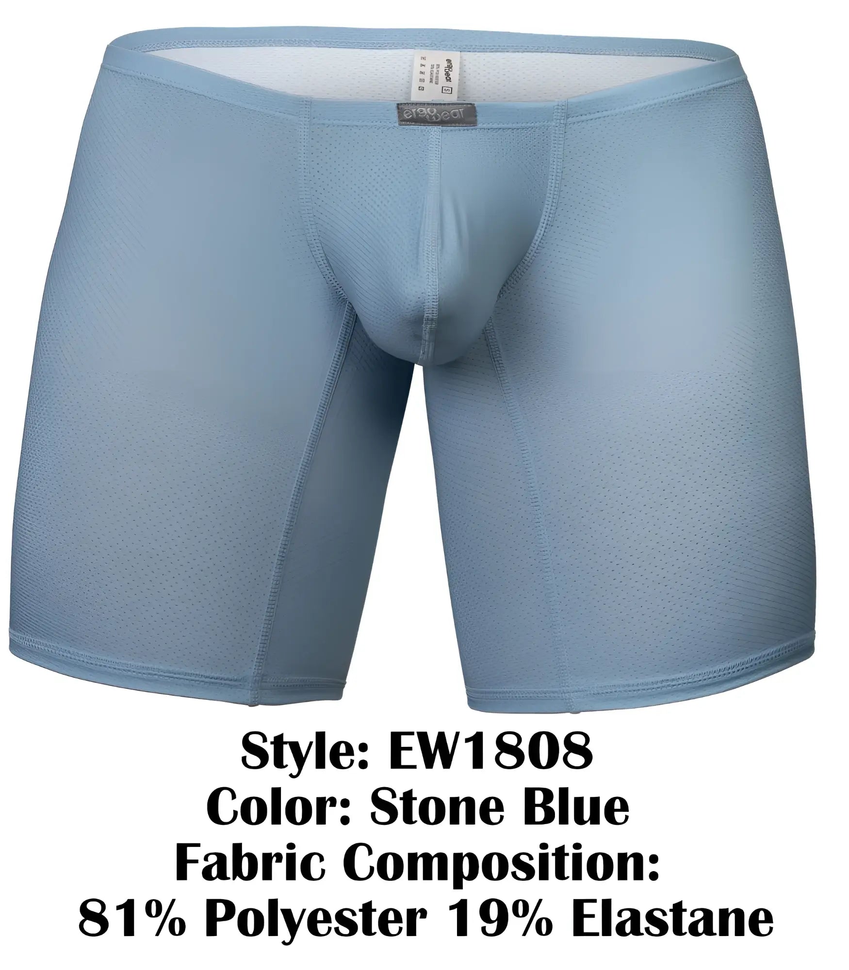 Stone blue ergoWear ew1808 x4d se men’s boxer briefs with breathable mesh made of 81 polyester 19 elastane