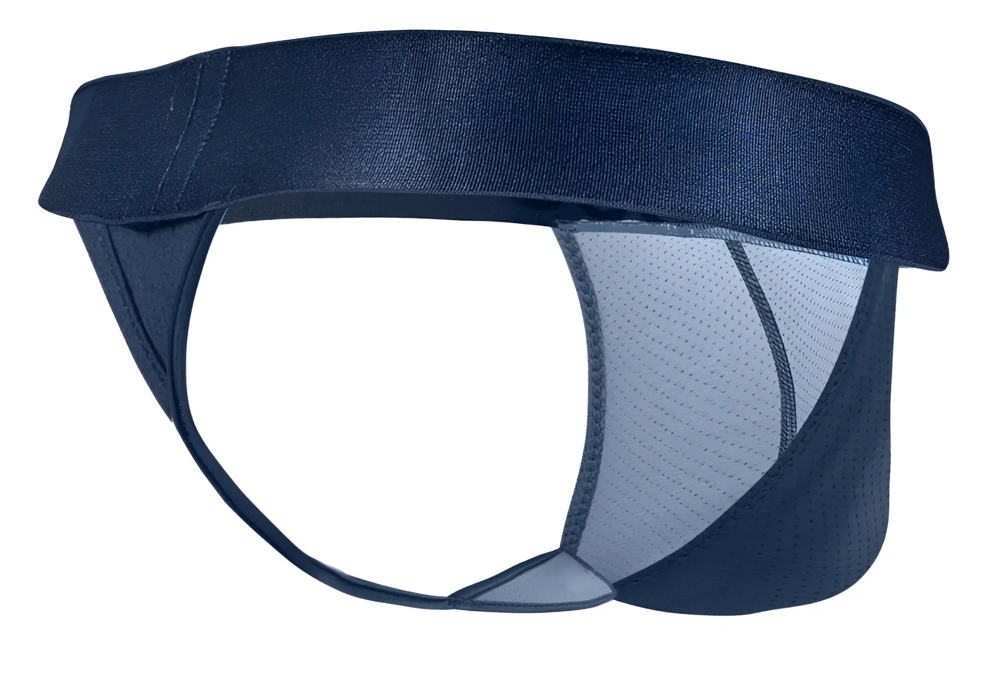 Navy blue ergowear ew1812 max bold se g-string athletic supporter with gray mesh inner panel for support and comfort