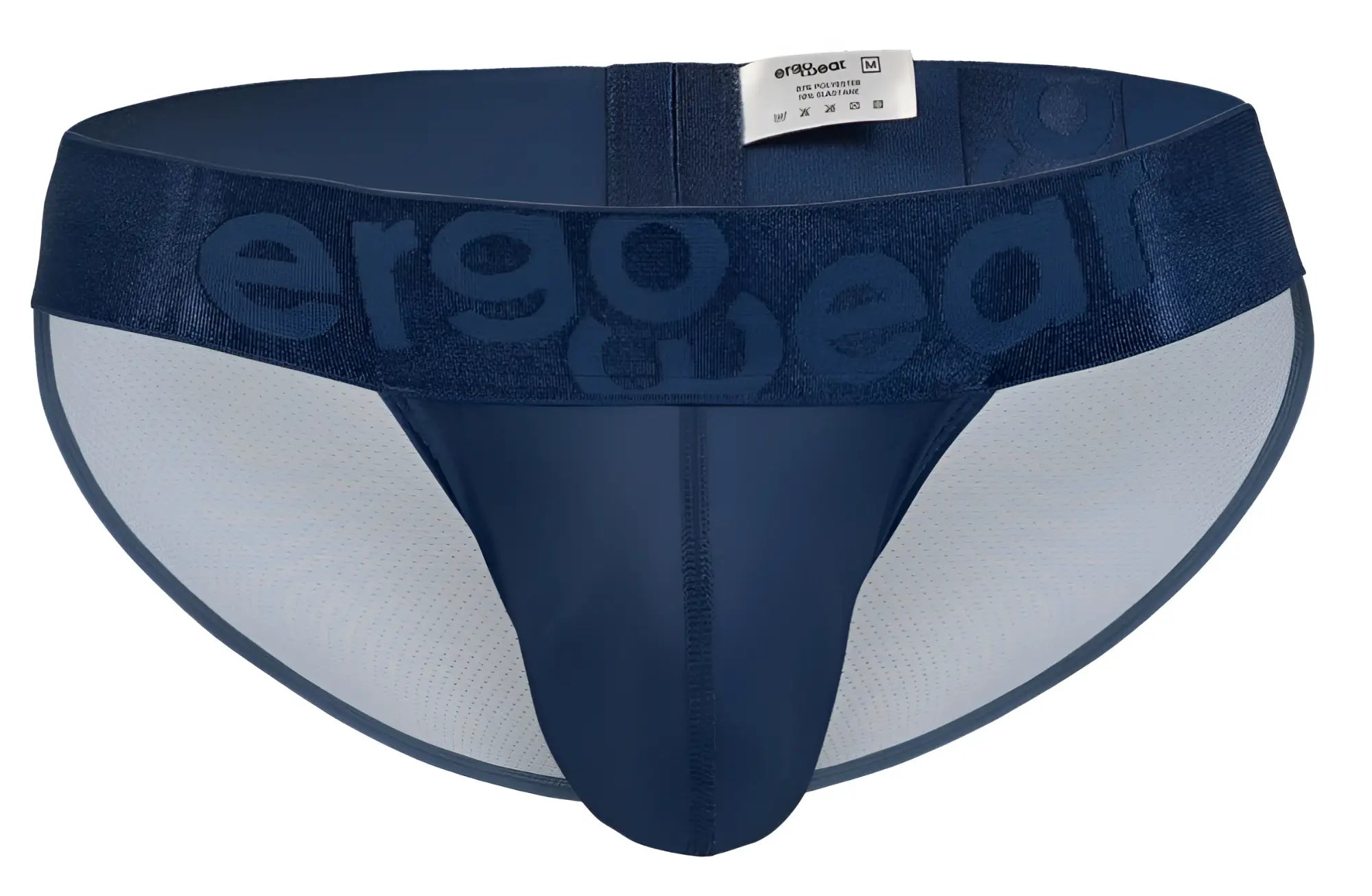 Navy blue ergonomic bikini briefs with mesh interior and ergo gear waistband from ErgoWear EW1813 MAX BOLD SE