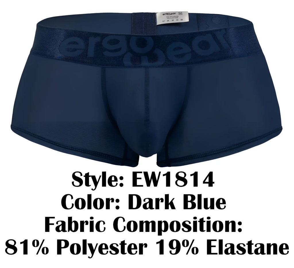 Dark blue ergo wear ew1814 max bold se ergonomic briefs with stretchy waistband and embossed logo