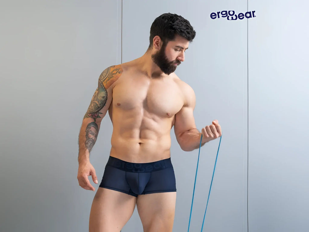 Navy blue ergonomic boxer briefs by ergowear ew1814 max bold se trunks designed for comfort and support
