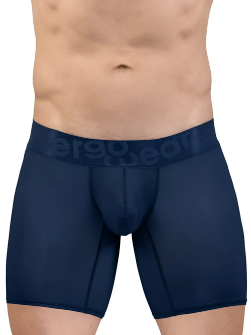 Navy blue ergo wear ew1815 max bold se men’s boxer briefs with subtle elastic aerogear logo waistband