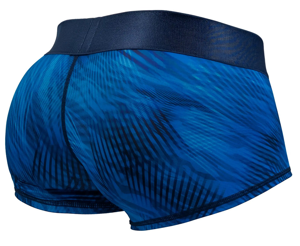 ErgoWear ew1818 max bold se men’s blue patterned boxer briefs with dark blue elastic waistband