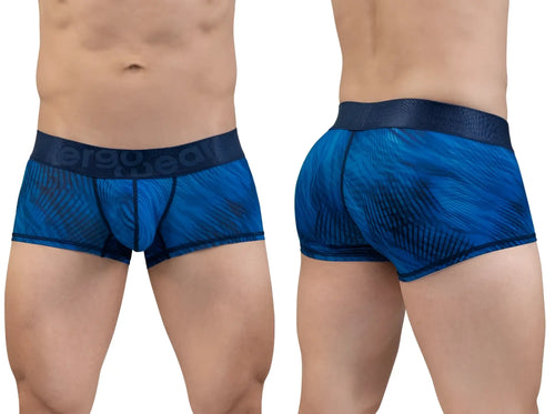 ErgoWear ew1818 max bold se trunks in mid blue feature blue patterned fabric with a textured waistband for comfort