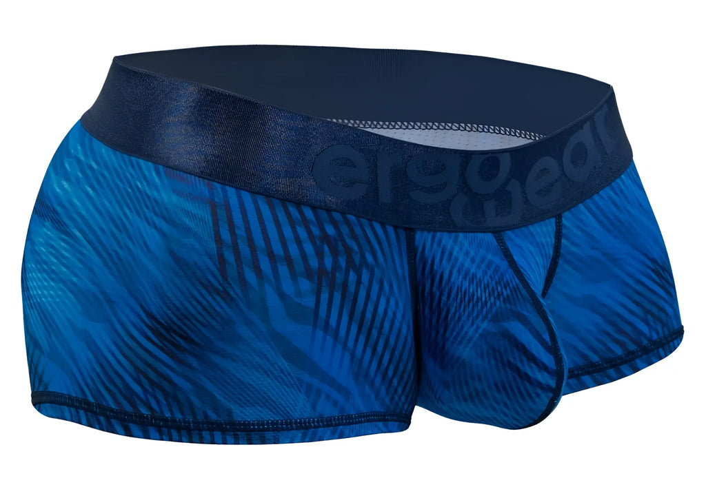 Ergo wear ew1818 max bold se mid blue men’s briefs with blue pattern and dark blue logo waistband