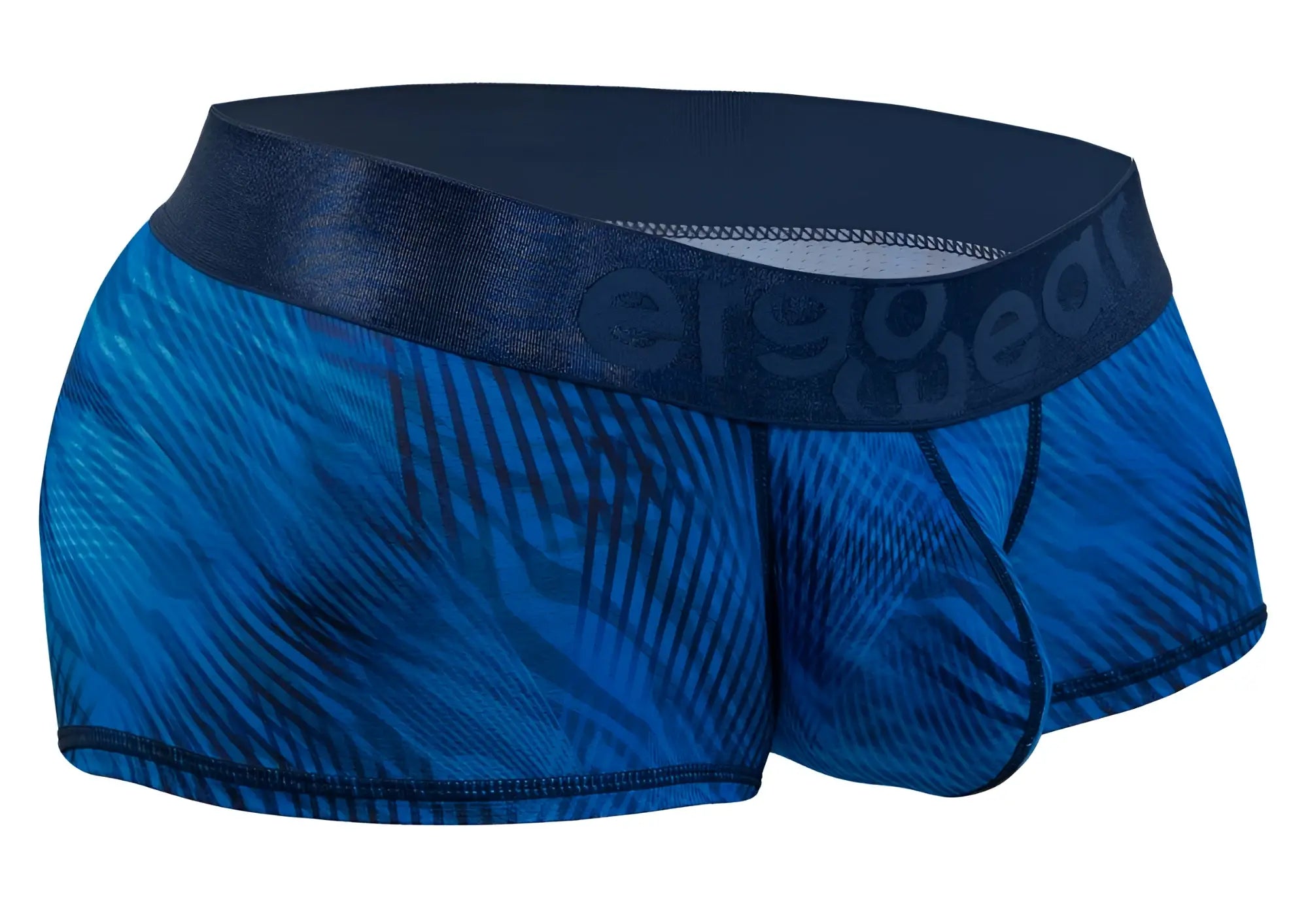 Ergo wear ew1818 max bold se mid blue men’s briefs with blue pattern and dark blue logo waistband