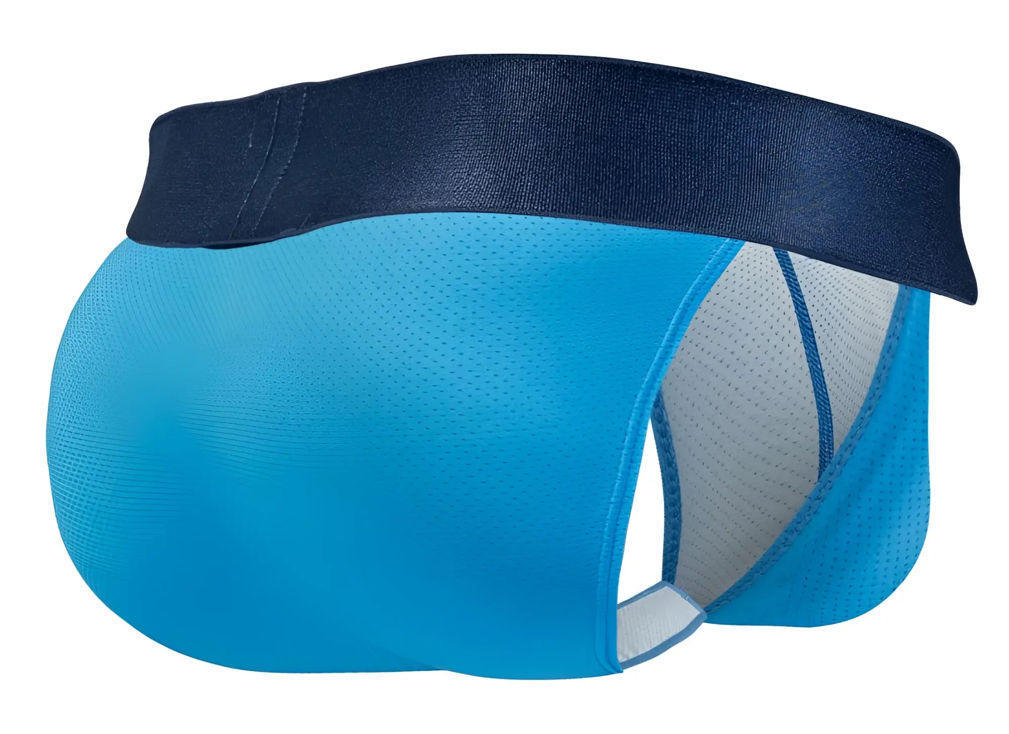 Ergowear ew1821 max bold se bikini in river blue blue mesh athletic briefs with navy elastic waistband