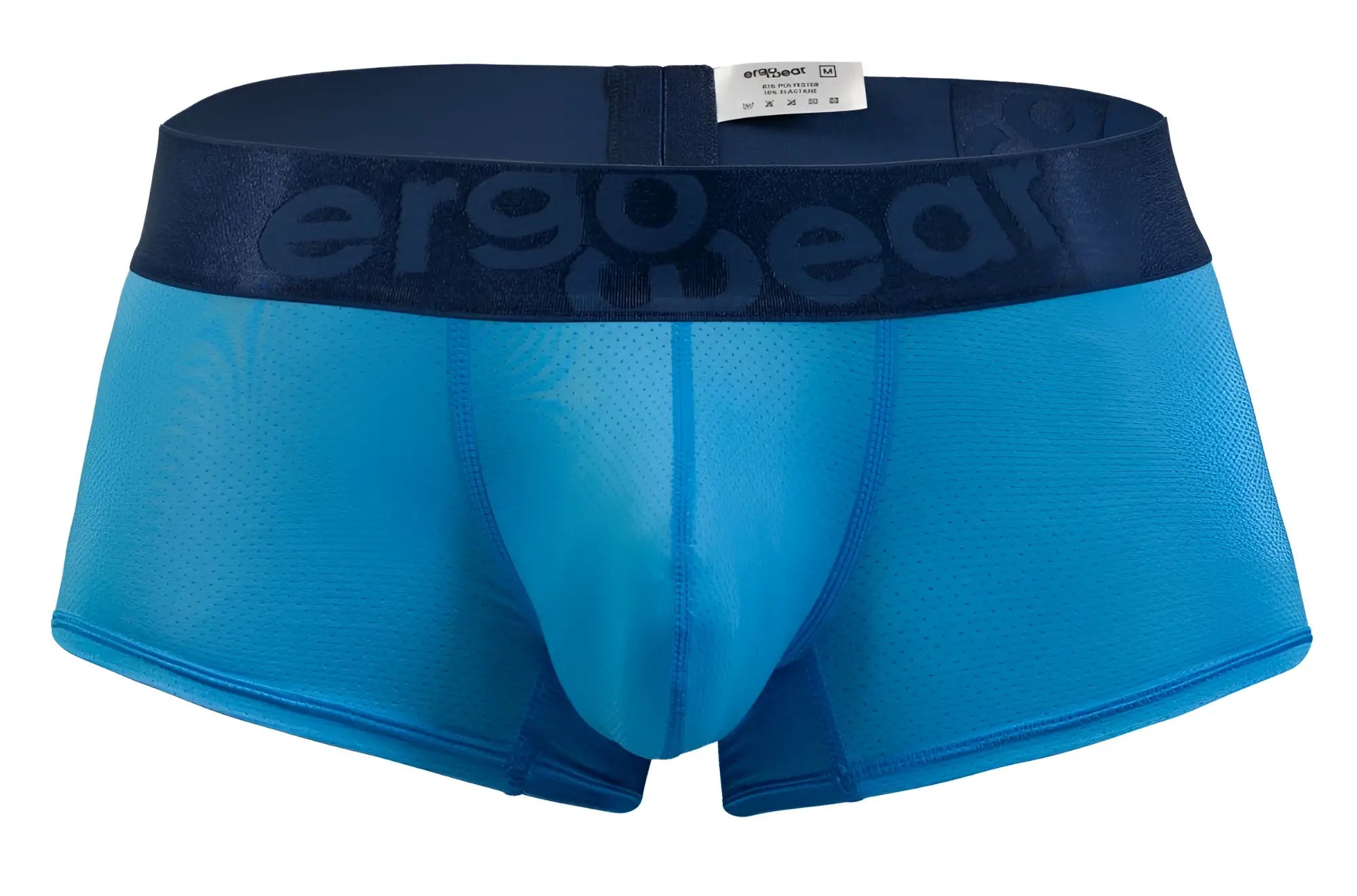 Blue mesh ergo wear ew1822 max bold se briefs with navy waistband and logo in river blue color