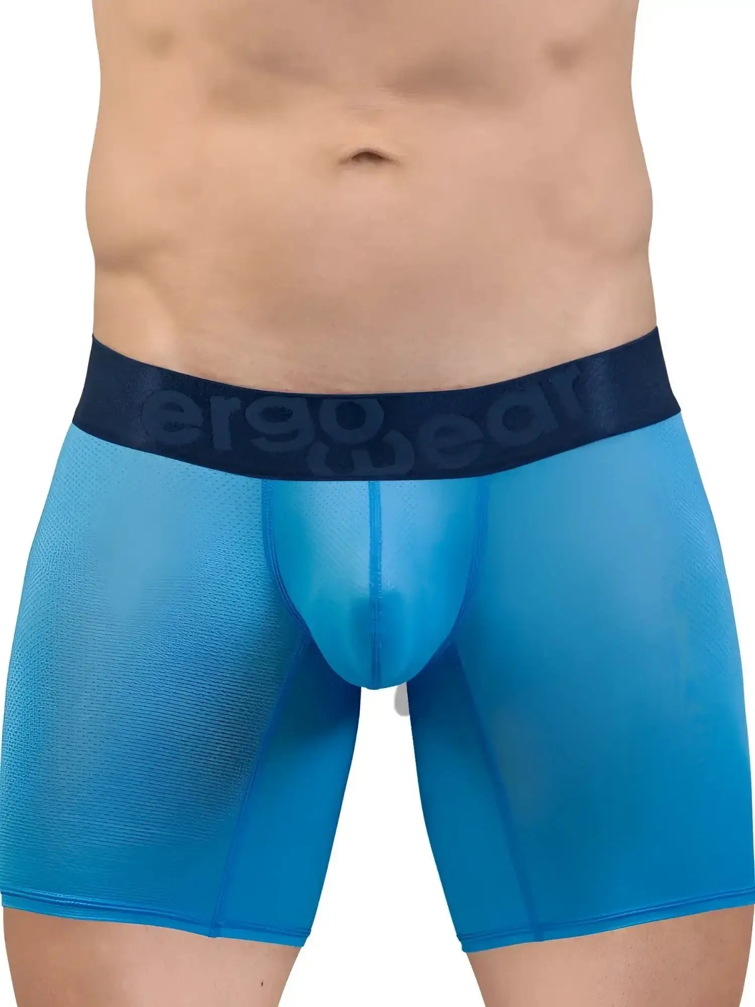 Blue sheer men’s boxer briefs ergo wear ew1823 max bold se in river blue with dark blue aerogear waistband