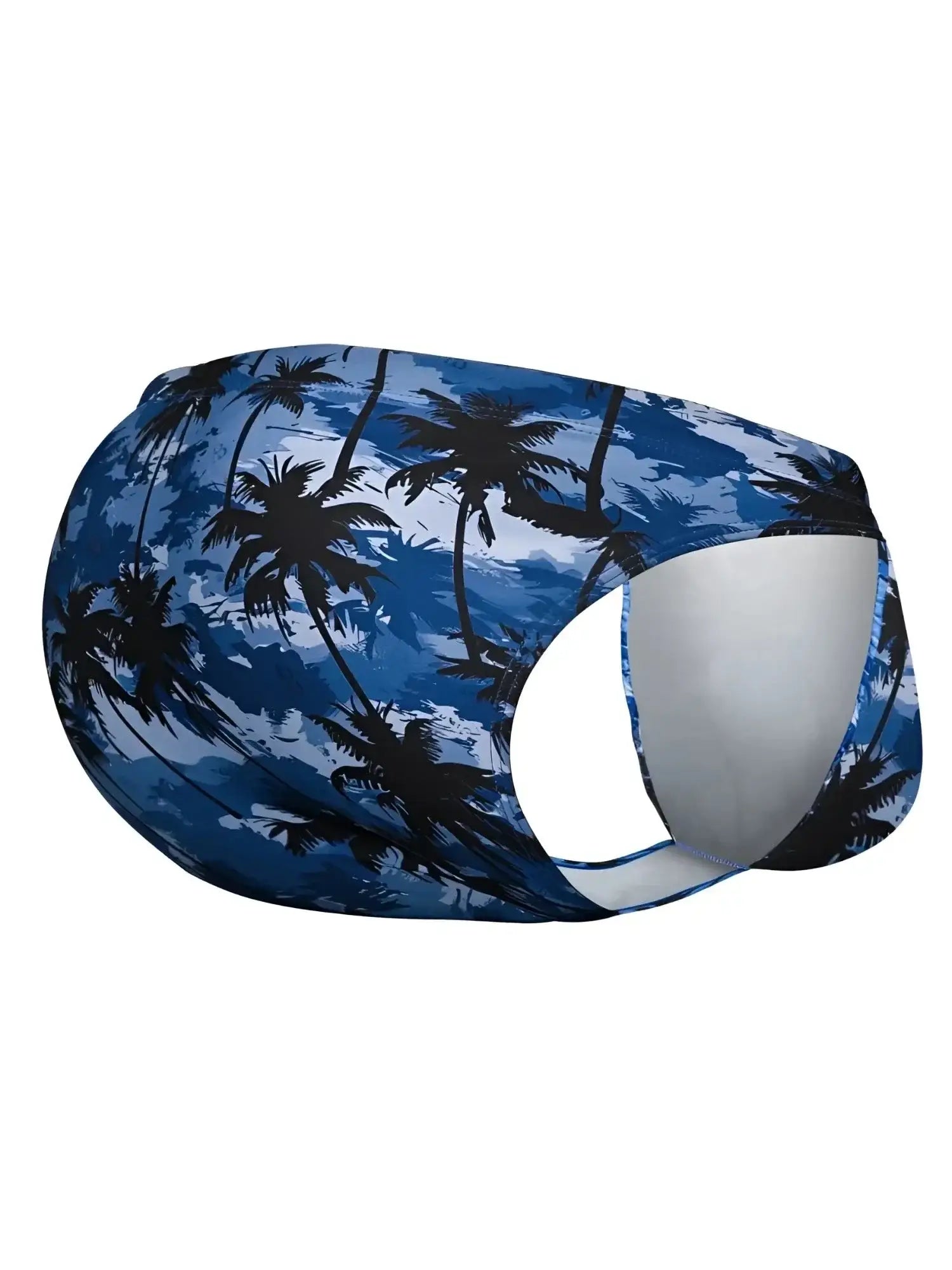 ErgoWear EW1824 FEEL SW Swim Bikini in Dark Blue-Palms, shown from a side angle.