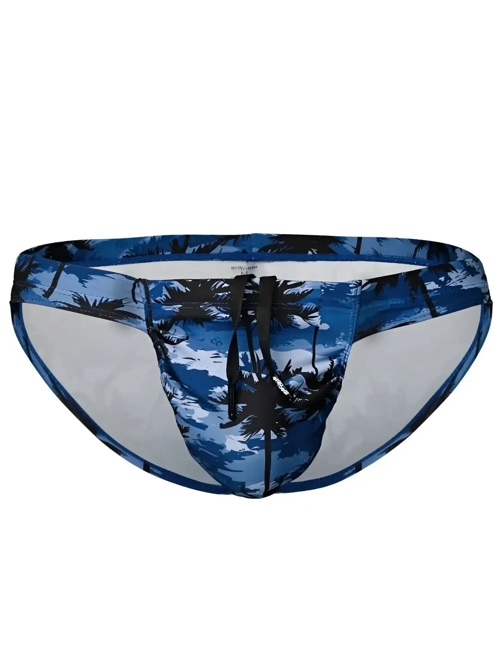 Front view of ErgoWear EW1824 FEEL SW Swim Bikini in Dark Blue-Palms.