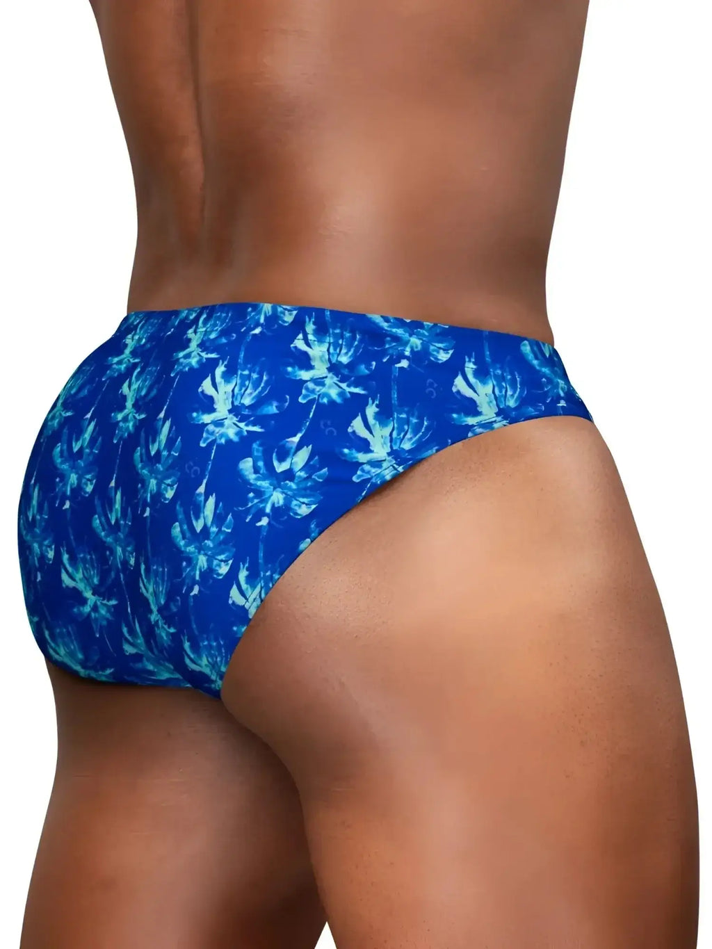 Rear view of ErgoWear EW1826 FEEL SW Swim Bikini in Royal Blue-Palms.