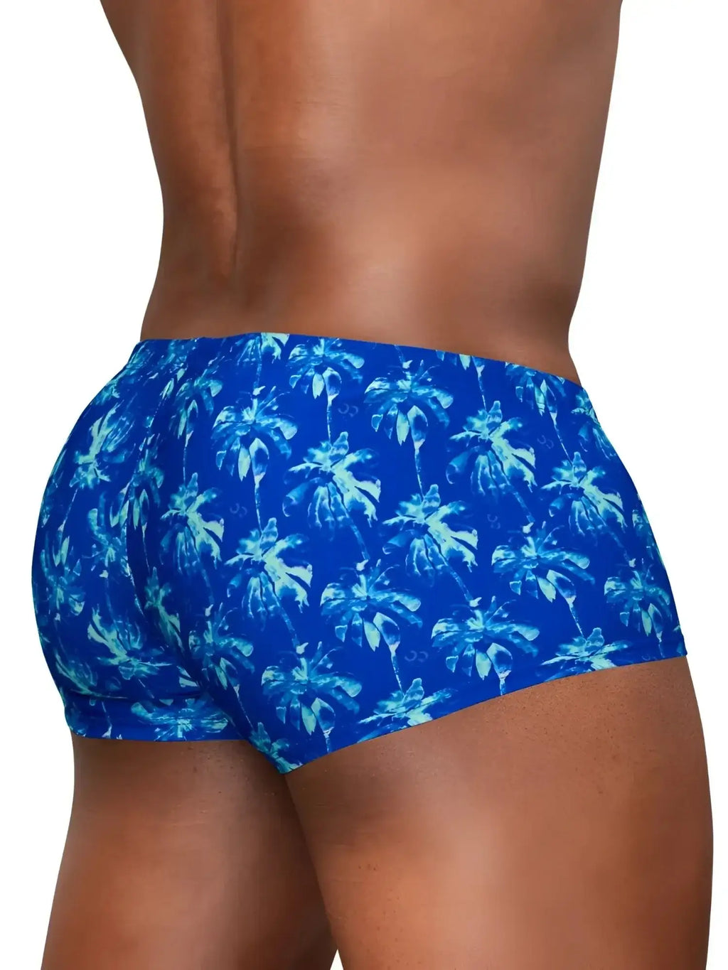 ErgoWear EW1827 FEEL SW swim trunks in Royal Blue-Palms, rear view of the product.