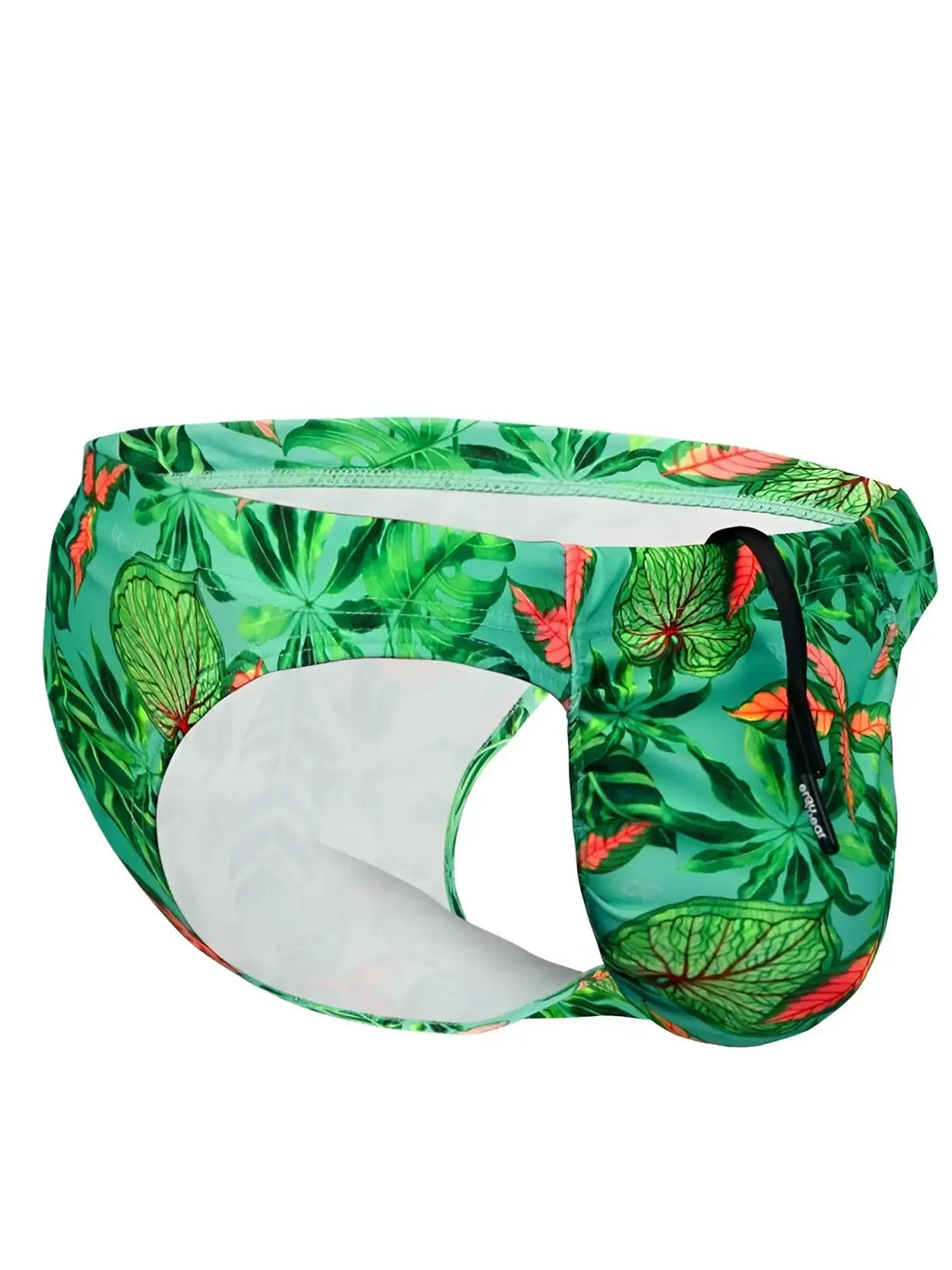 ErgoWear EW1828 FEEL SW Swim Bikini in Aqua-Leaves, side view of the swimwear on a white background.