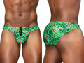 ErgoWear FEEL SW Swim Bikini in Aqua-Leaves, showing front and back views on a model.