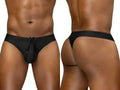 ErgoWear EW1830 X4D SW black swim thongs, showing front and back views on a model.