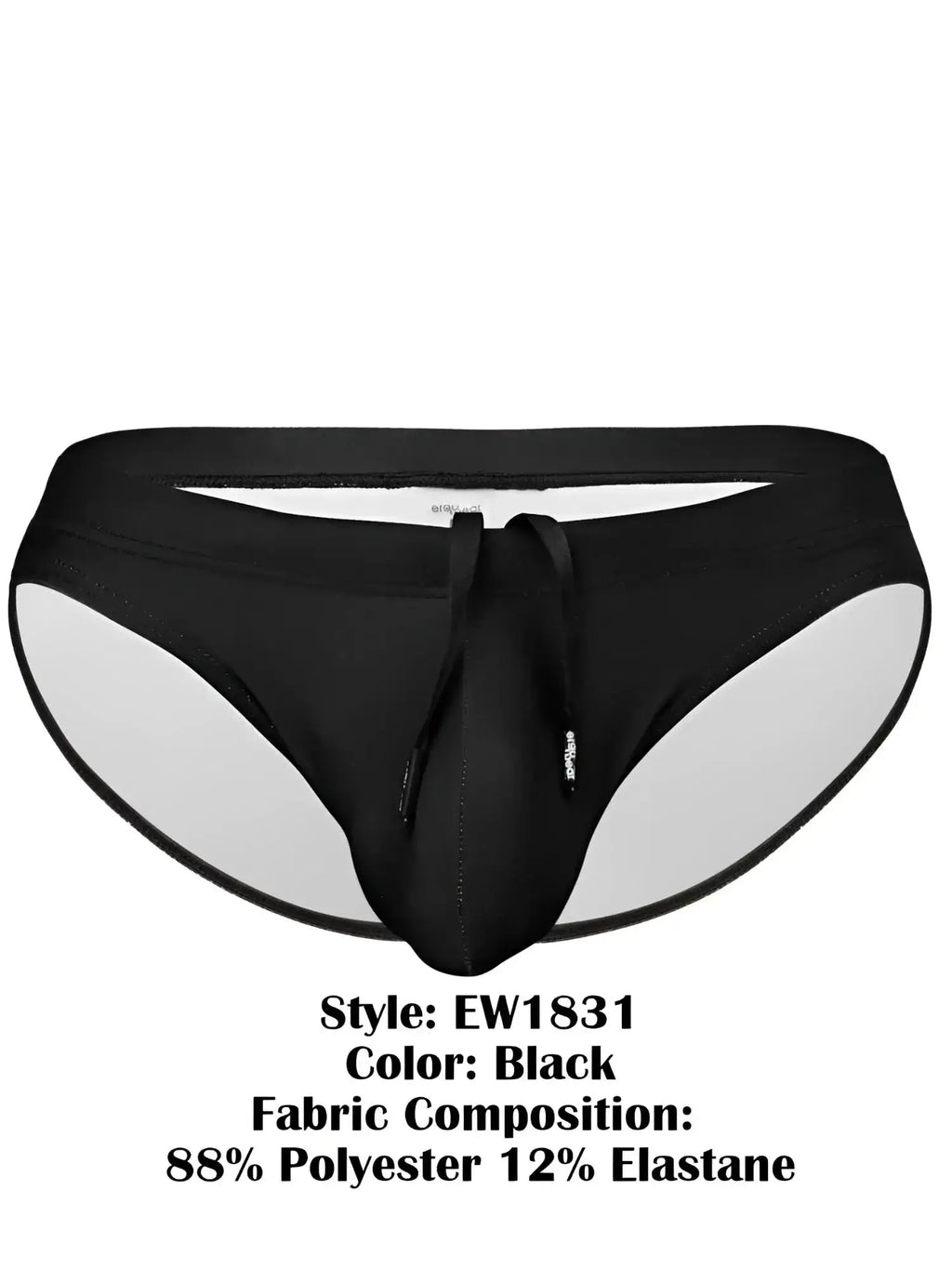Front view of the black ErgoWear EW1831 X4D SW Swim Bikini.