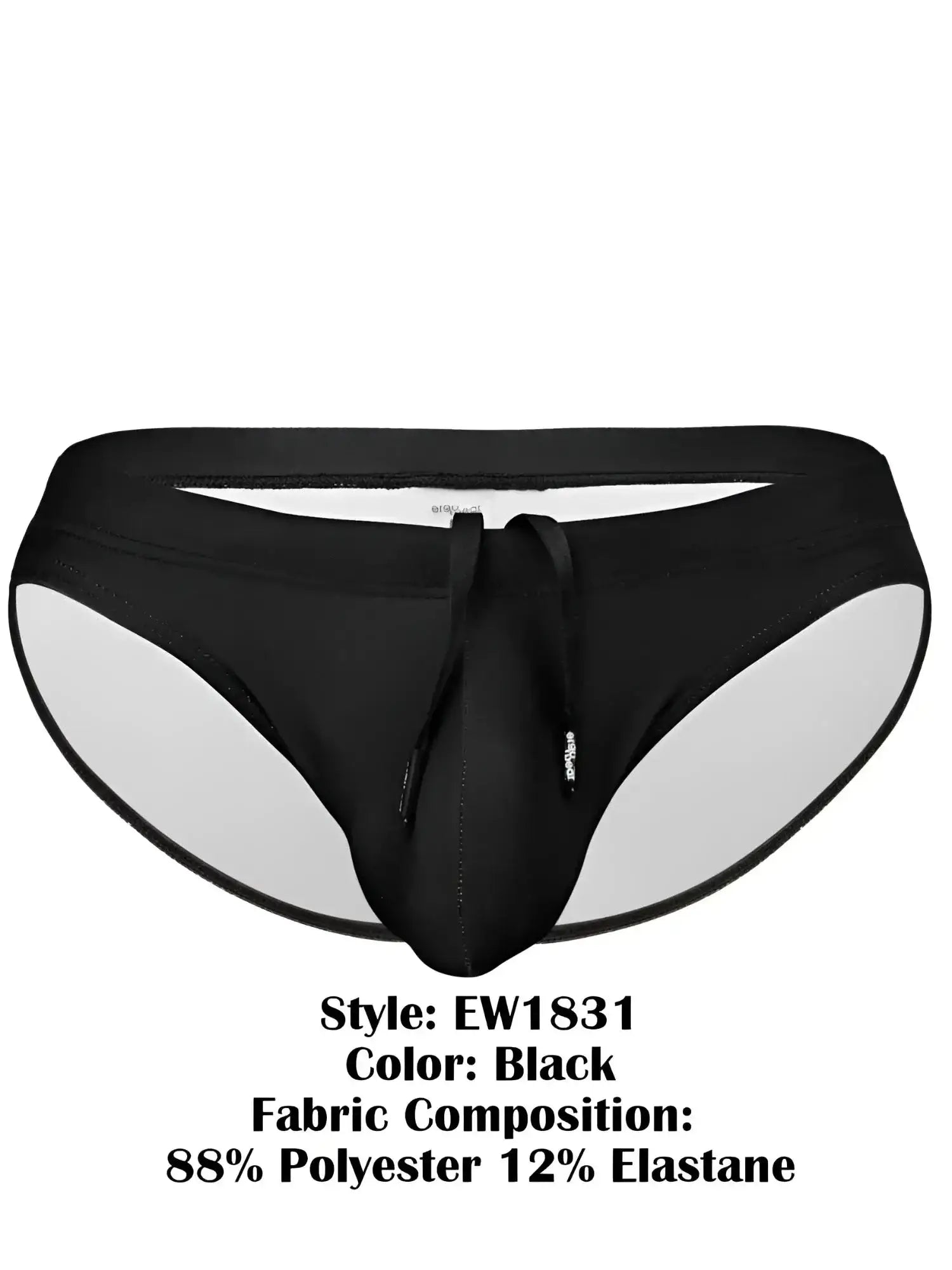 Front view of the black ErgoWear EW1831 X4D SW Swim Bikini.