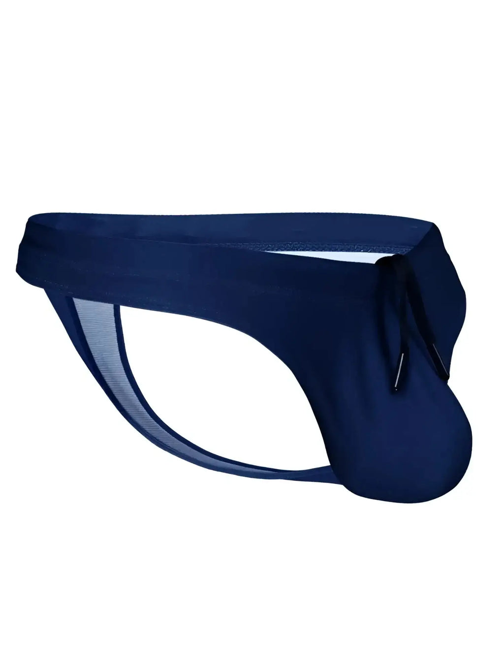 ErgoWear EW1832 X4D SW Blue Indigo swim thong, side view.