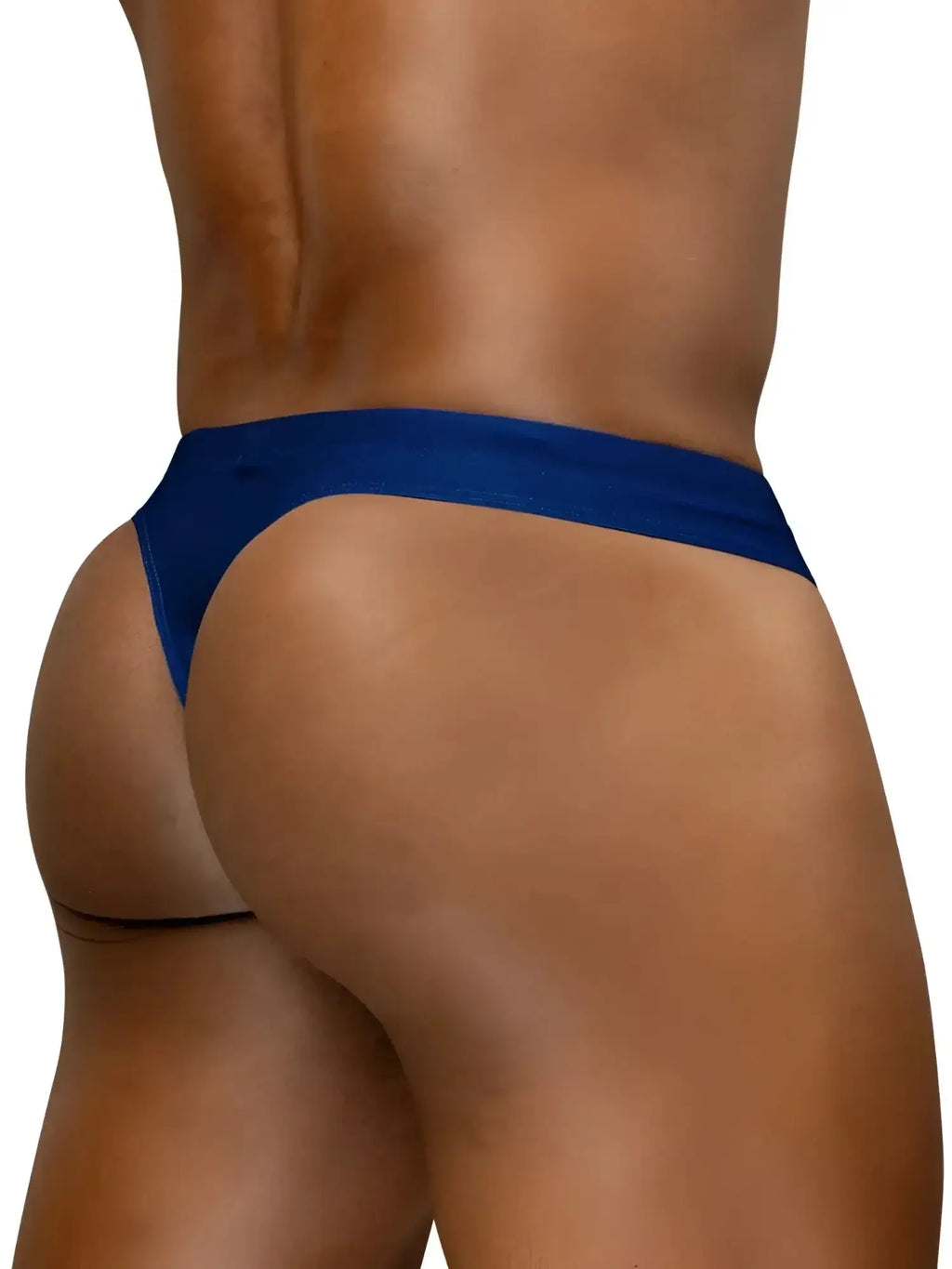 Back view of ErgoWear EW1832 X4D SW Swim Thong in Blue Indigo on a male model.