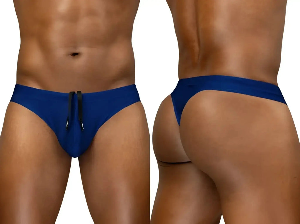 Front and back view of ErgoWear EW1832 X4D SW swim thongs in blue indigo.