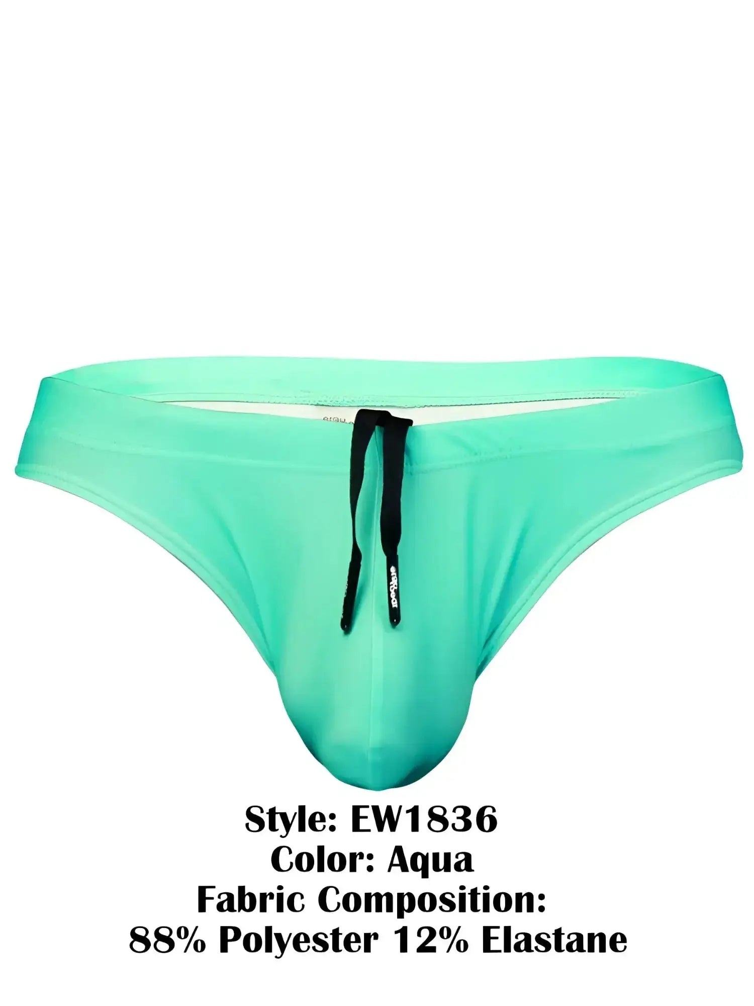 Front view of ErgoWear EW1836 X4D SW swim thong in aqua.