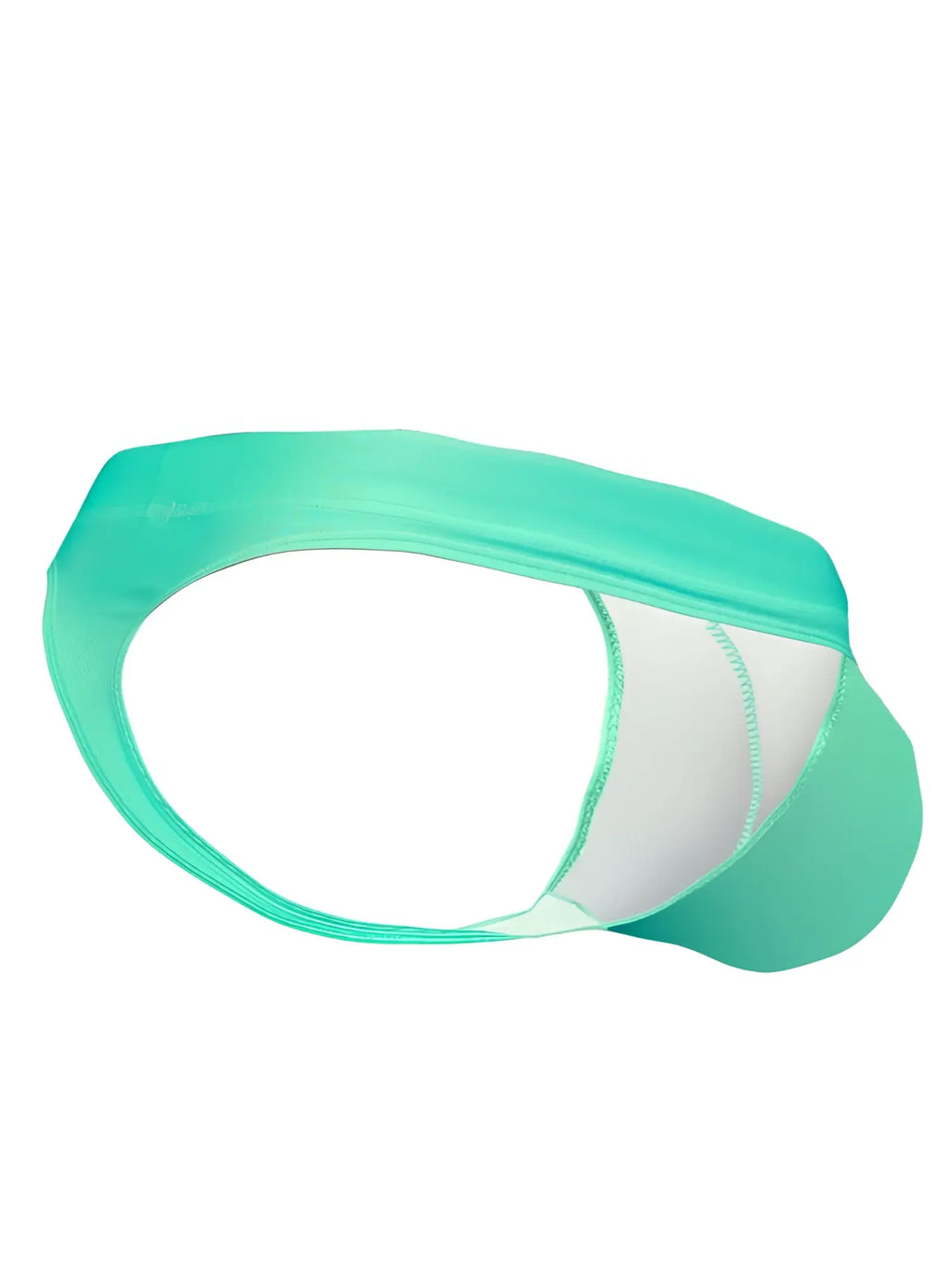 ErgoWear EW1836 X4D SW swim thong in aqua, shown from an angled back perspective.
