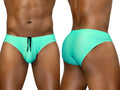 ErgoWear EW1837 X4D swim bikini in aqua shown from front and back views.