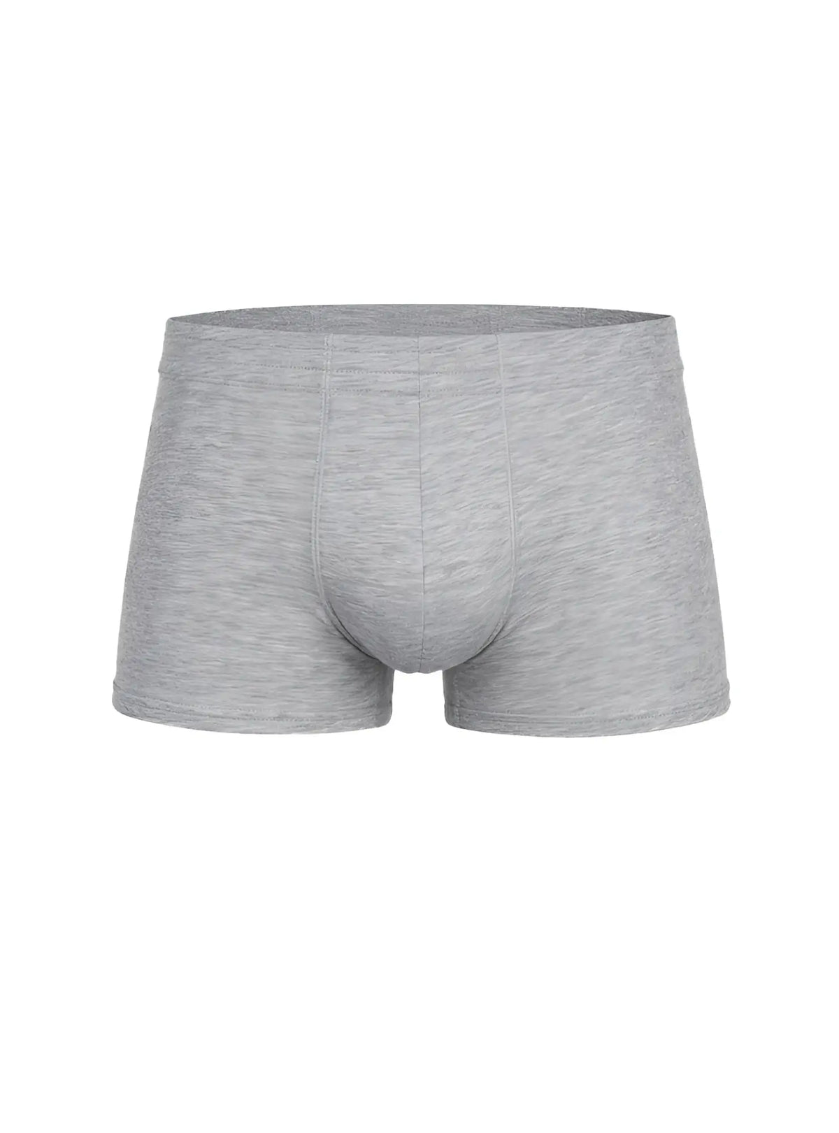 Essential trunk gray heathered cotton briefs with a soft seamless waistband and classic cut front view