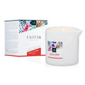 White ceramic massage candle exotiq vanilla amber scent with floral design label 200g for relaxation use