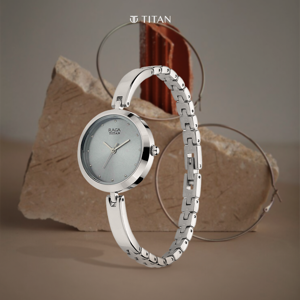 Titan Raga Viva Grey Dial Women Watch With Metal Strap