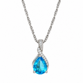 Blue Teardrop Crystal Necklace
