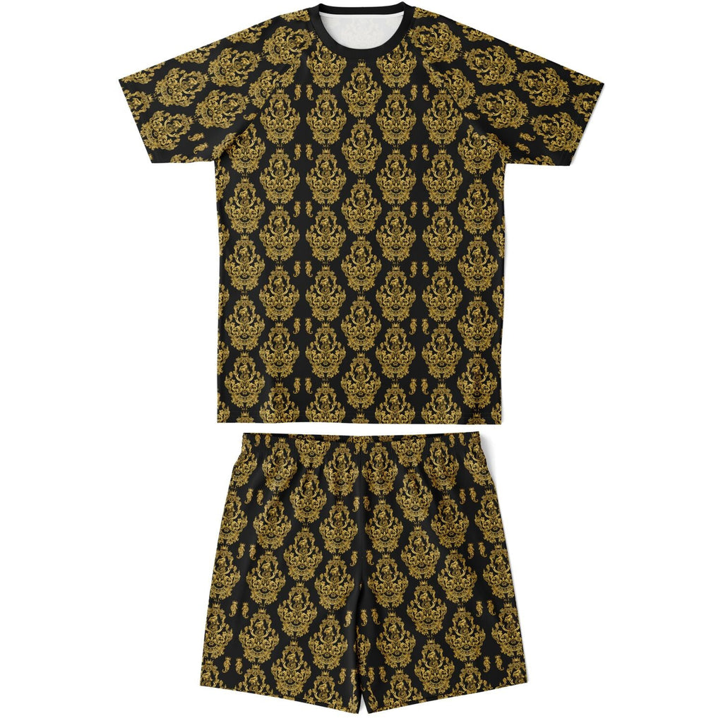 Maris Equi Gold Baroque Men's Sport Shorts and Top Set