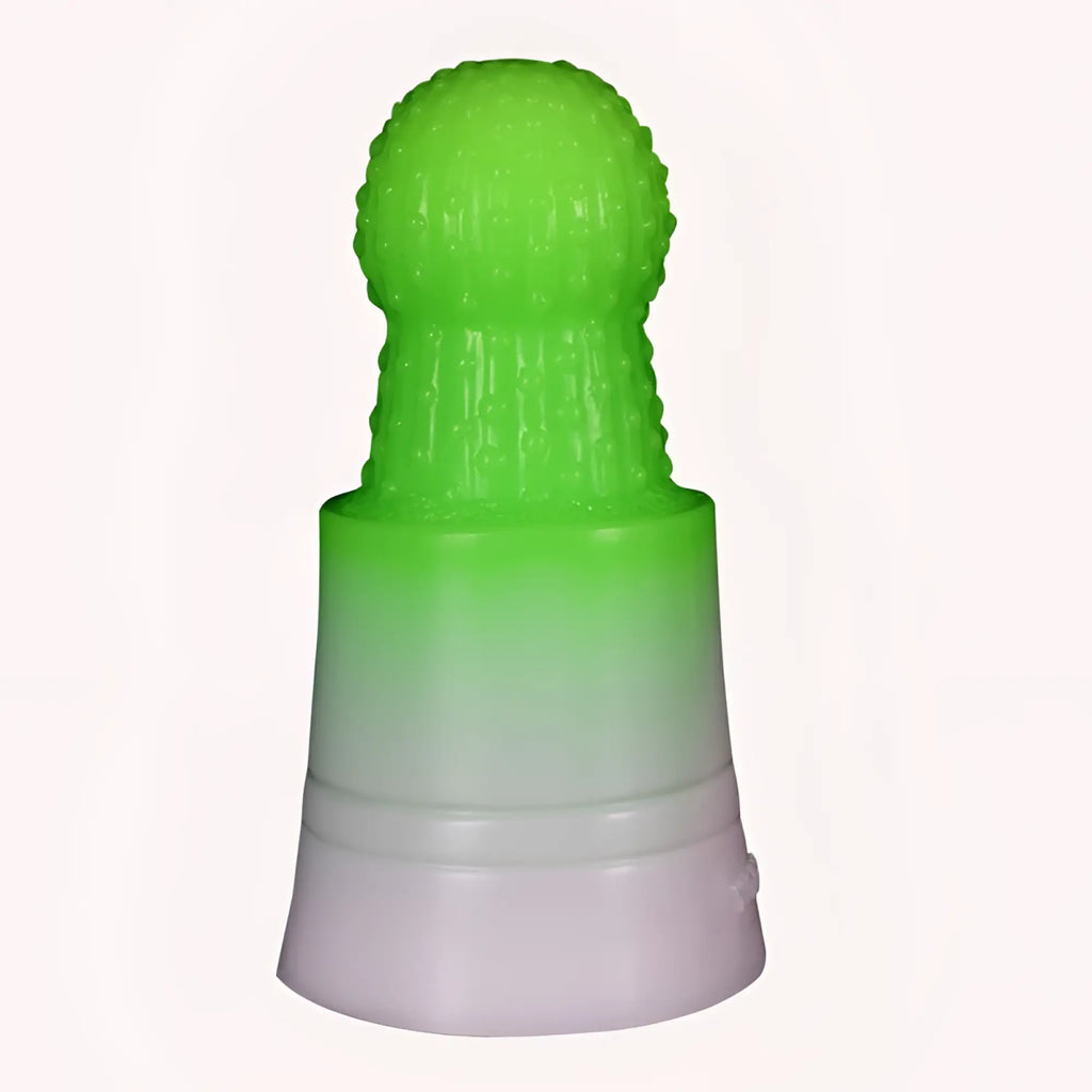 Faak prickly pear anal plug green bright green plastic cactus shaped fingernail cleaner with lime to white gradient base