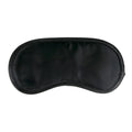 Fetish Collection black satin eye mask featuring smooth glossy finish and neatly stitched edges for comfortable wear