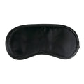 Fetish Collection black satin eye mask featuring smooth glossy finish and neatly stitched edges for comfortable wear