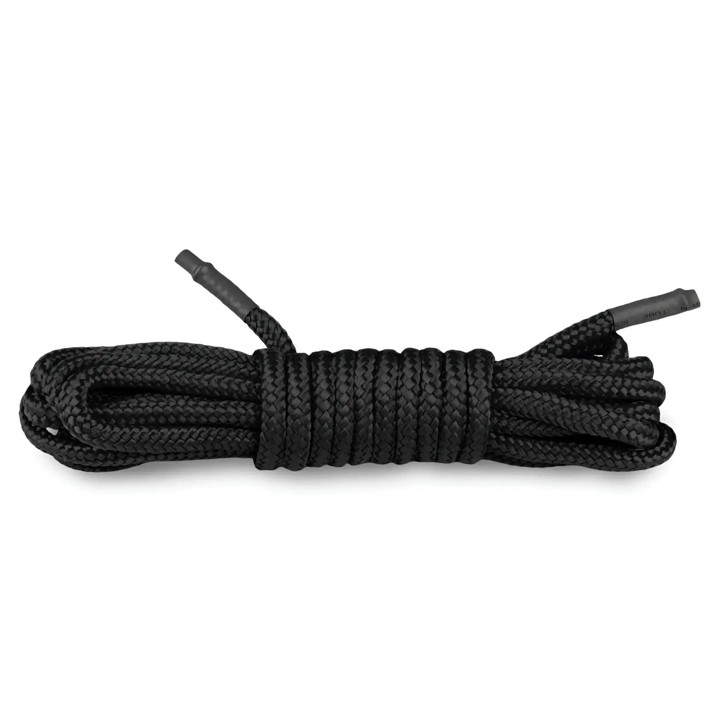 Black braided rope shoelaces with reinforced aglets from fetish collection bondage rope 10m black product