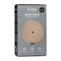 A 5-meter natural beige hemp bondage rope from easytoys neatly coiled in a gray box from the fetish collection