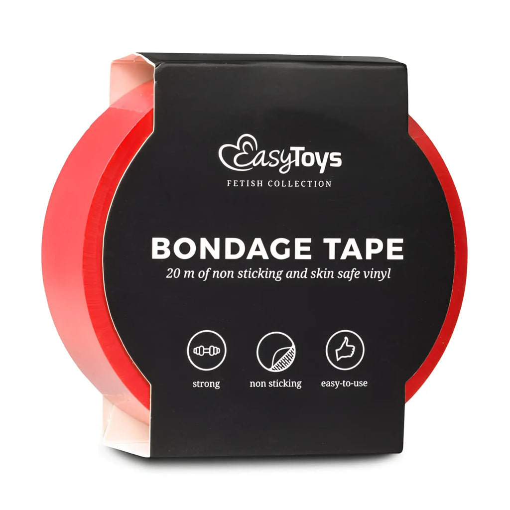 Red easytoys fetish collection bondage tape 20 meters non-sticking skin-safe vinyl roll