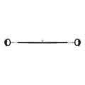 Black leather handcuff-style restraint bar with silver metal links and central lock from fetish collection expander spreader bar set