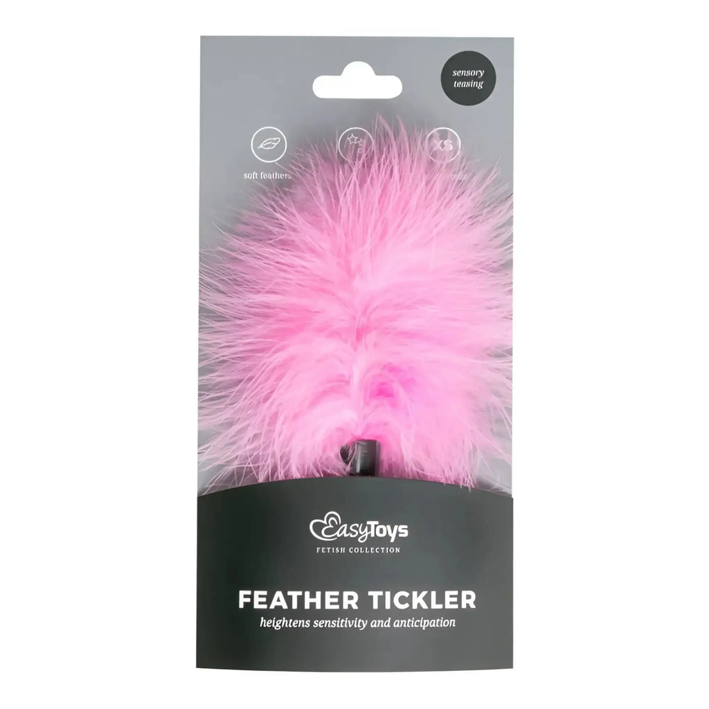 Pink feather tickler from easytoys fetish collection small size soft feathers for sensory play