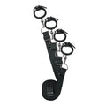 Black leather bondage set with four adjustable cuffs and metal hardware from the fetish collection under mattress restraint set