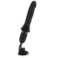 Black silicone dildo with textured grip and suction cup base for fierce euphoria.