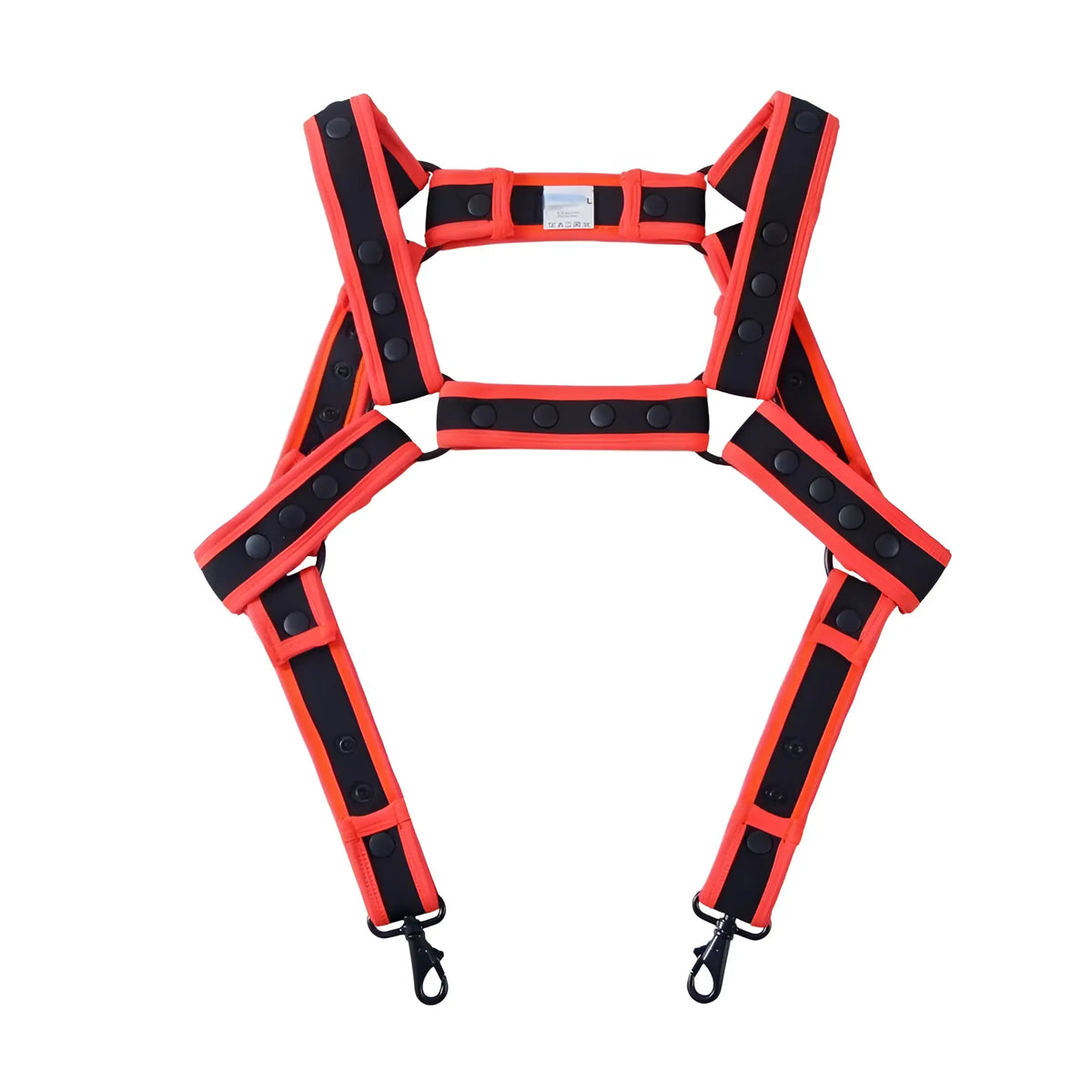Fizx harness bright orange and black reflective safety harness with adjustable straps and metal hooks for secure use