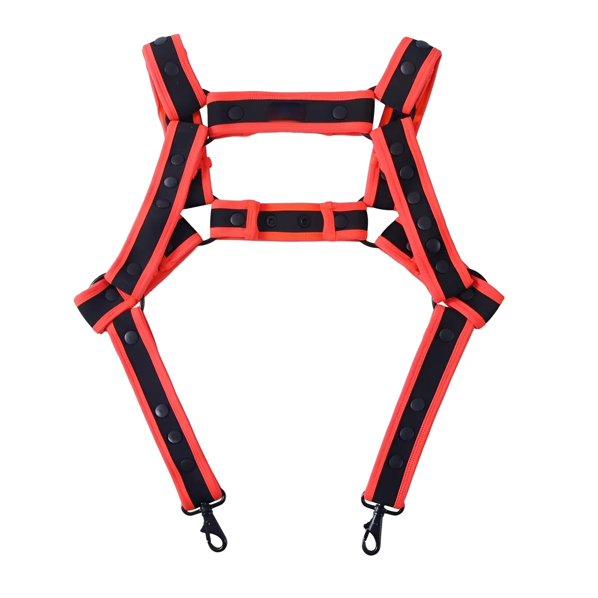 Red and black reflective safety harness fizx harness with adjustable straps and metal hooks for secure fit and durability