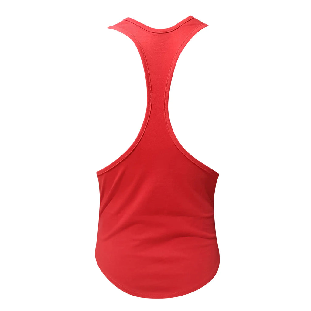 Red fizx tank top racerback made of smooth stretchy fabric for comfortable activewear use