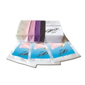 Four seasons sheer dams intimate wipes 100 pc mixed box in assorted pastel and solid color packs for freshness and comfort