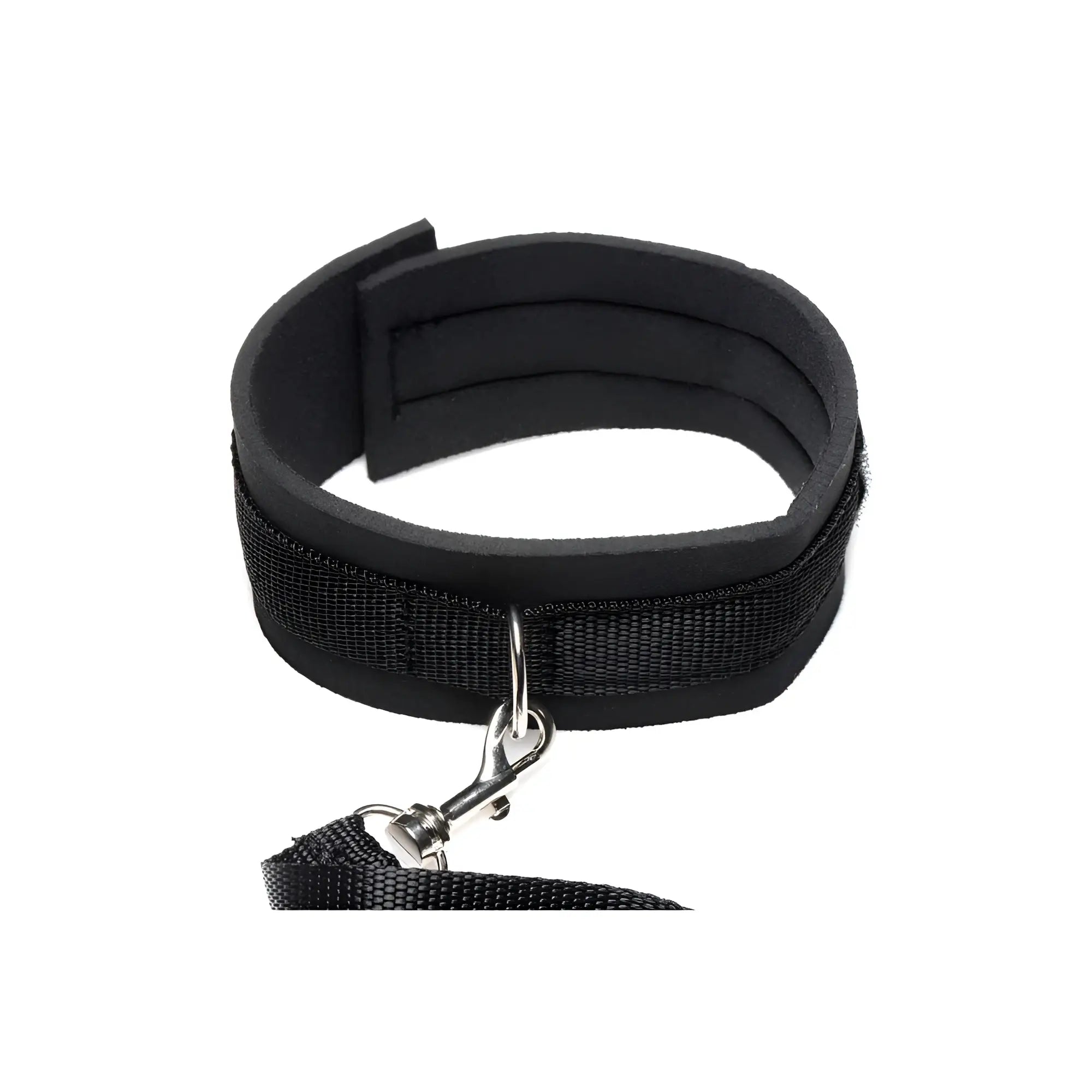 Black neoprene frisky collar with padded adjustable strap and metal clasp for comfortable secure fit