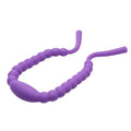 Purple silicone vaginal dilator with segmented beaded design and two curved ends from frisky oral enhancing hands free labia spreader