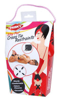 Frisky Stay Put cross tie restraints set in black with adjustable velcro closures and a sleek versatile design